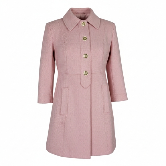 CAbi Take 5 Topper Longline Jacket Size XS Peachy Pink Pockets 3/4 Sleeve Soft - Picture 13 of 13